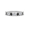Load image into Gallery viewer, 9-stone-hexagon-stacking-diamond-ring-with-black-diamond-in-white-gold-FD10968BGBLACKANGLE3-NL-WG.jpg