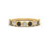 Load image into Gallery viewer, 9-stone-hexagon-stacking-diamond-ring-with-black-diamond-in-yellow-gold-FD10968BGBLACKANGLE3-NL-YG.jpg