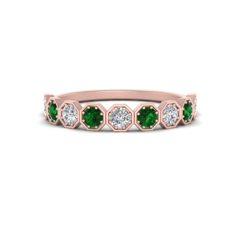 9-stone-hexagon-stacking-diamond-ring-with-emerald-in-rose-gold-FD10968BGEMGRANGLE3-NL-RG.jpg