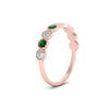 Load image into Gallery viewer, 9-stone-hexagon-stacking-diamond-ring-with-emerald-in-rose-gold-FD10968BGEMGRANGLE3-NL-RG.jpg