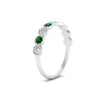 Load image into Gallery viewer, 9-stone-hexagon-stacking-diamond-ring-with-emerald-in-white-gold-FD10968BGEMGRANGLE3-NL-WG.jpg