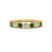 9-stone-hexagon-stacking-diamond-ring-with-emerald-in-yellow-gold-FD10968BGEMGRANGLE3-NL-YG.jpg