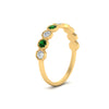 Load image into Gallery viewer, 9-stone-hexagon-stacking-diamond-ring-with-emerald-in-yellow-gold-FD10968BGEMGRANGLE3-NL-YG.jpg