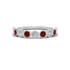 Load image into Gallery viewer, 9-stone-hexagon-stacking-diamond-ring-with-ruby-in-white-gold-FD10968BGRUDRANGLE3-NL-WG.jpg