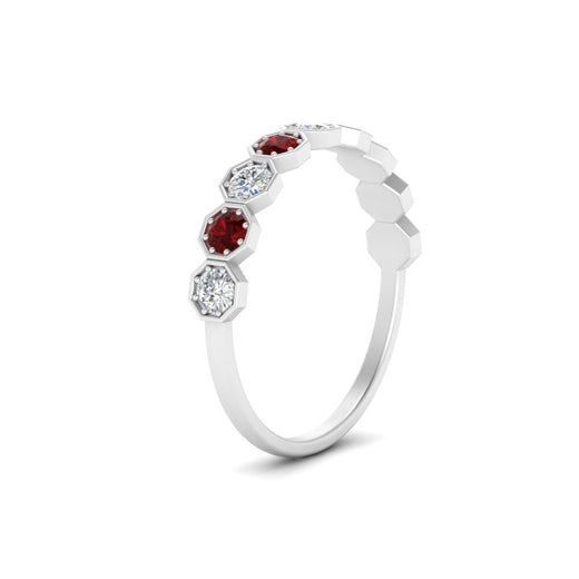 9-stone-hexagon-stacking-diamond-ring-with-ruby-in-white-gold-FD10968BGRUDRANGLE3-NL-WG.jpg