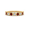 Load image into Gallery viewer, 9-stone-hexagon-stacking-diamond-ring-with-ruby-in-yellow-gold-FD10968BGRUDRANGLE3-NL-YG.jpg