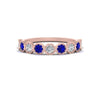 Load image into Gallery viewer, 9-stone-hexagon-stacking-diamond-ring-with-sapphire-in-rose-gold-FD10968BGSABLANGLE3-NL-RG.jpg