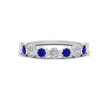 Load image into Gallery viewer, 9-stone-hexagon-stacking-diamond-ring-with-sapphire-in-white-gold-FD10968BGSABLANGLE3-NL-WG.jpg