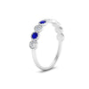 Load image into Gallery viewer, 9-stone-hexagon-stacking-diamond-ring-with-sapphire-in-white-gold-FD10968BGSABLANGLE3-NL-WG.jpg