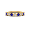 Load image into Gallery viewer, 9-stone-hexagon-stacking-diamond-ring-with-sapphire-in-yellow-gold-FD10968BGSABLANGLE3-NL-YG.jpg