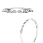 Load image into Gallery viewer, 9 Stone Marquise Thin Stacking Band
