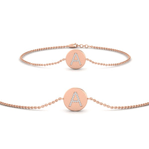 Alphabet disc diamond bracelet