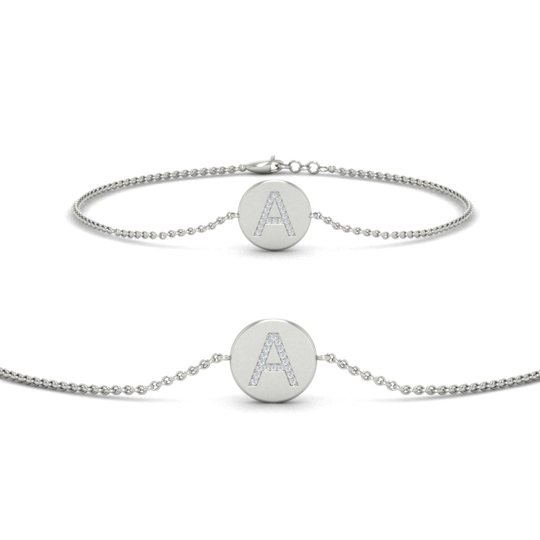 Alphabet disc diamond bracelet