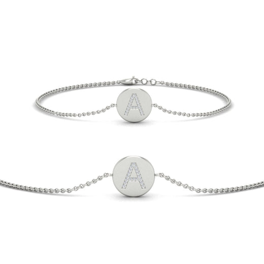 Alphabet disc diamond bracelet