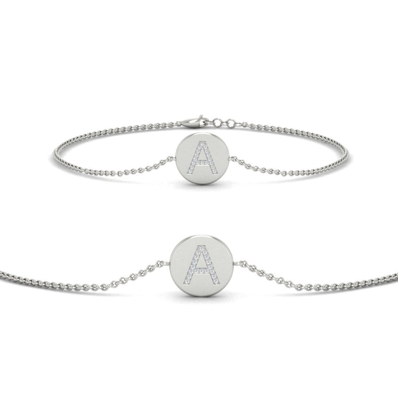 Alphabet disc diamond bracelet