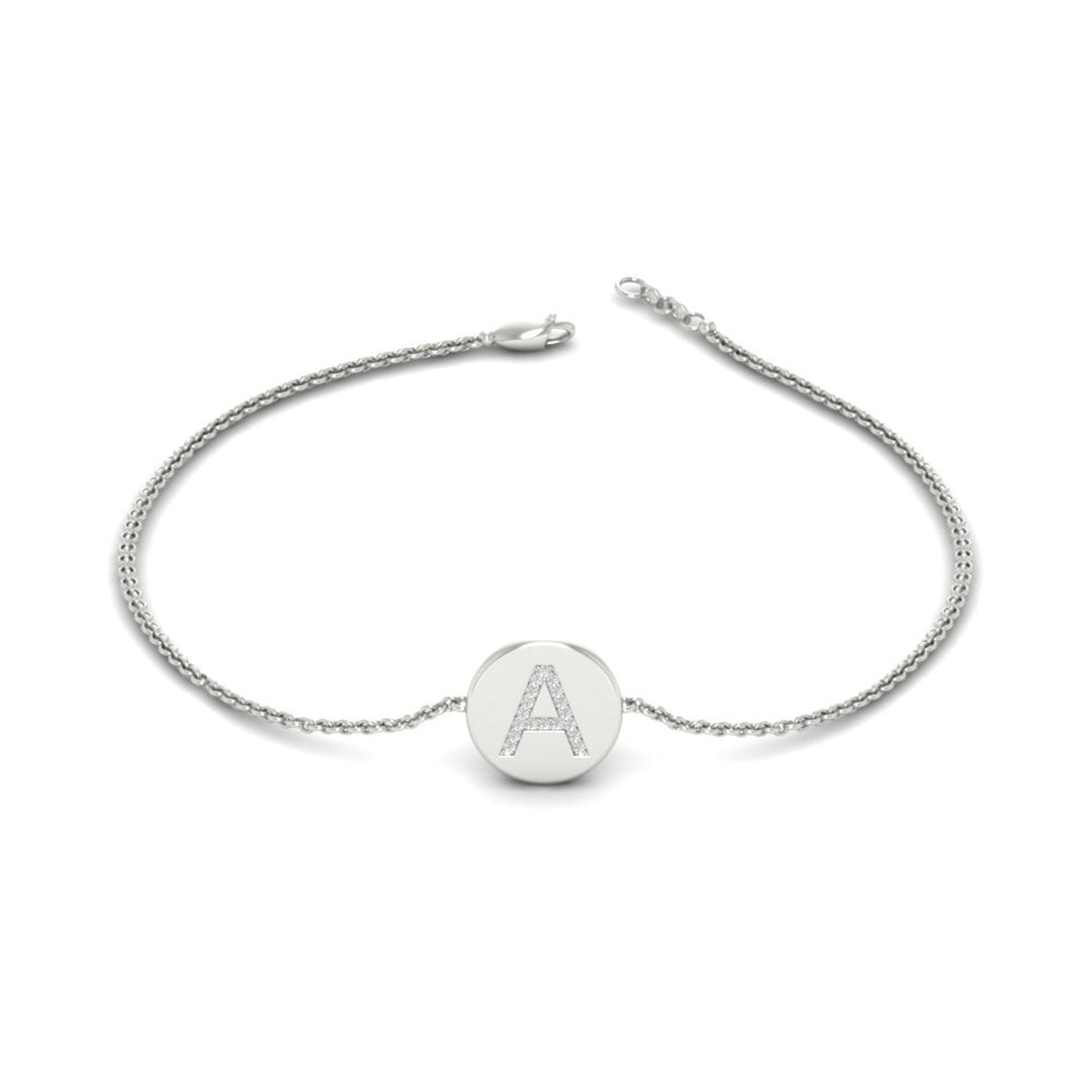 Alphabet disc diamond bracelet