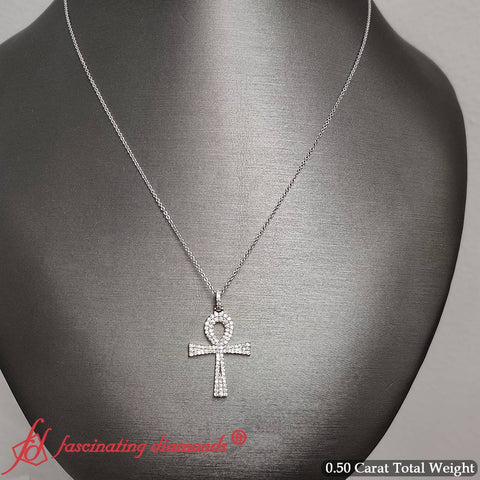 Ankh Cross Diamond Pendant