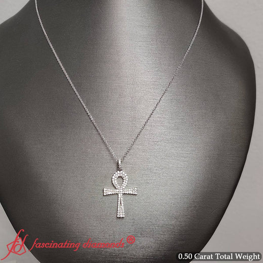 Ankh Cross Diamond Pendant