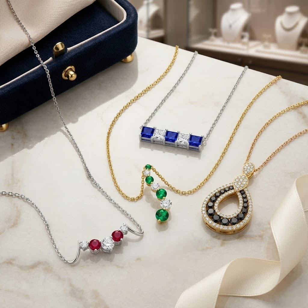 Anniversary Gemstone Necklace Gift Guide by Milestone