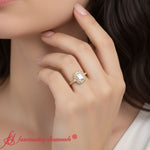 Load image into Gallery viewer, Art-Deco-Emerald-Cut-Engagement-Ring-yellow-gold-fdenr9760-model
