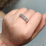Load image into Gallery viewer, Asscher-Cut-Five-Stone-Lab-Diamond-Ring-3-Carat-In-950-Platinum-FD8008AS-3.00+CTANGLE1-WG
