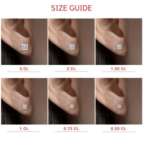 Asscher Cut Diamond Stud Earring