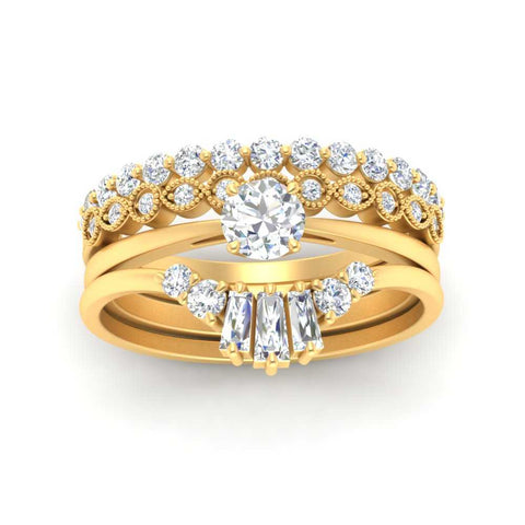 Baguette-Crown-multi-band-with-solitaire-ring-in-FD10159-NL-YG
