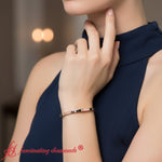 Load image into Gallery viewer, Baguette-Set-Bangle-Bracelet-rose-gold-fdbrc9214-model