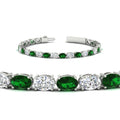 Thumbnail 51 - basket-tennis-bracelet-14-carat-oval-shaped-in-white-gold-fdbrc10444gemgrangle2-14.00ct-nl-wg