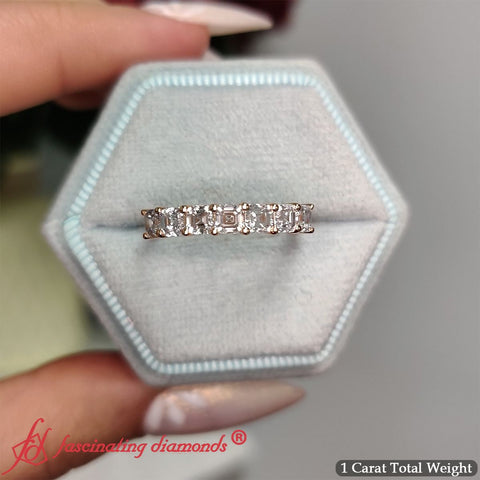 Basket-prong-seven-asscher-cut-1-ct.-anniversary-ring-in-rose-gold-FD10118B-1