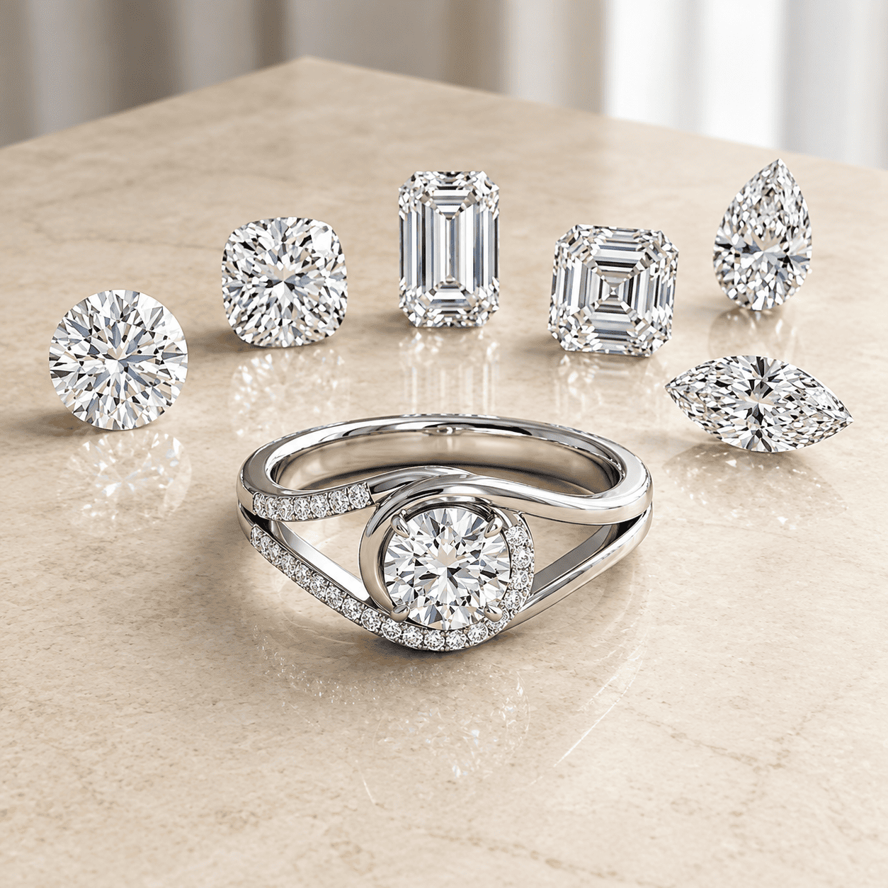 Best Diamond Shapes for a Split Shank Setting