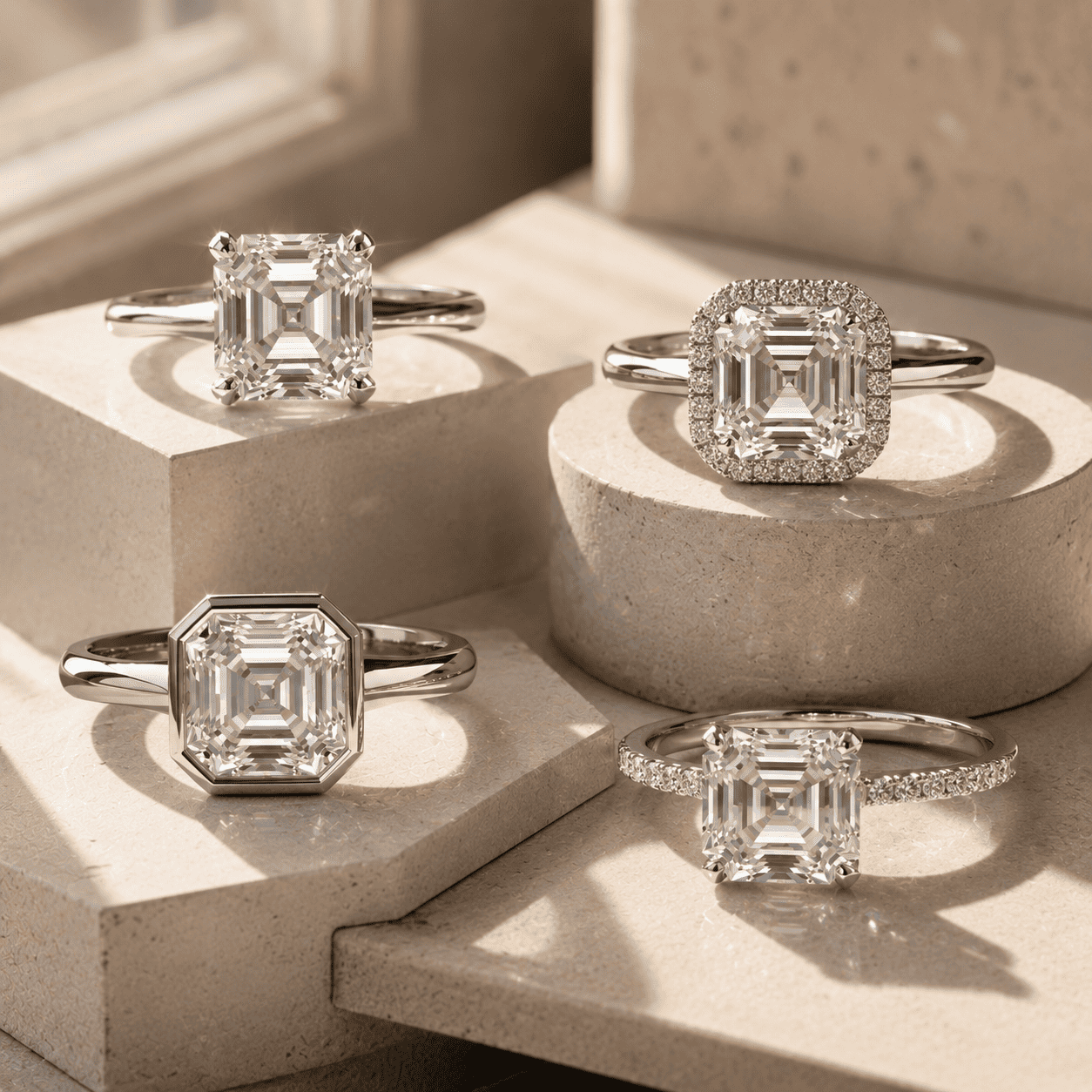 Best settings for asscher cut diamonds: