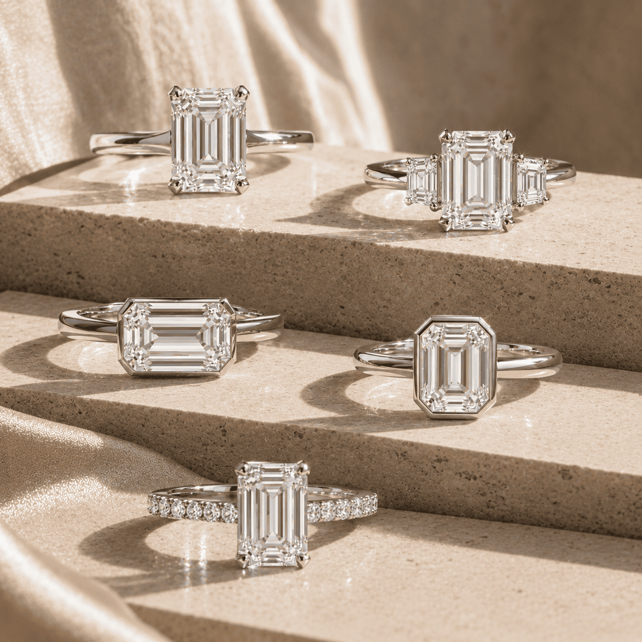 Best settings for emerald cut diamonds: