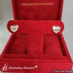 Load image into Gallery viewer, Bezel-stud-earring-3-carat-heart-diamond-in-rose-gold-fdear10516ht-3.00ct-5