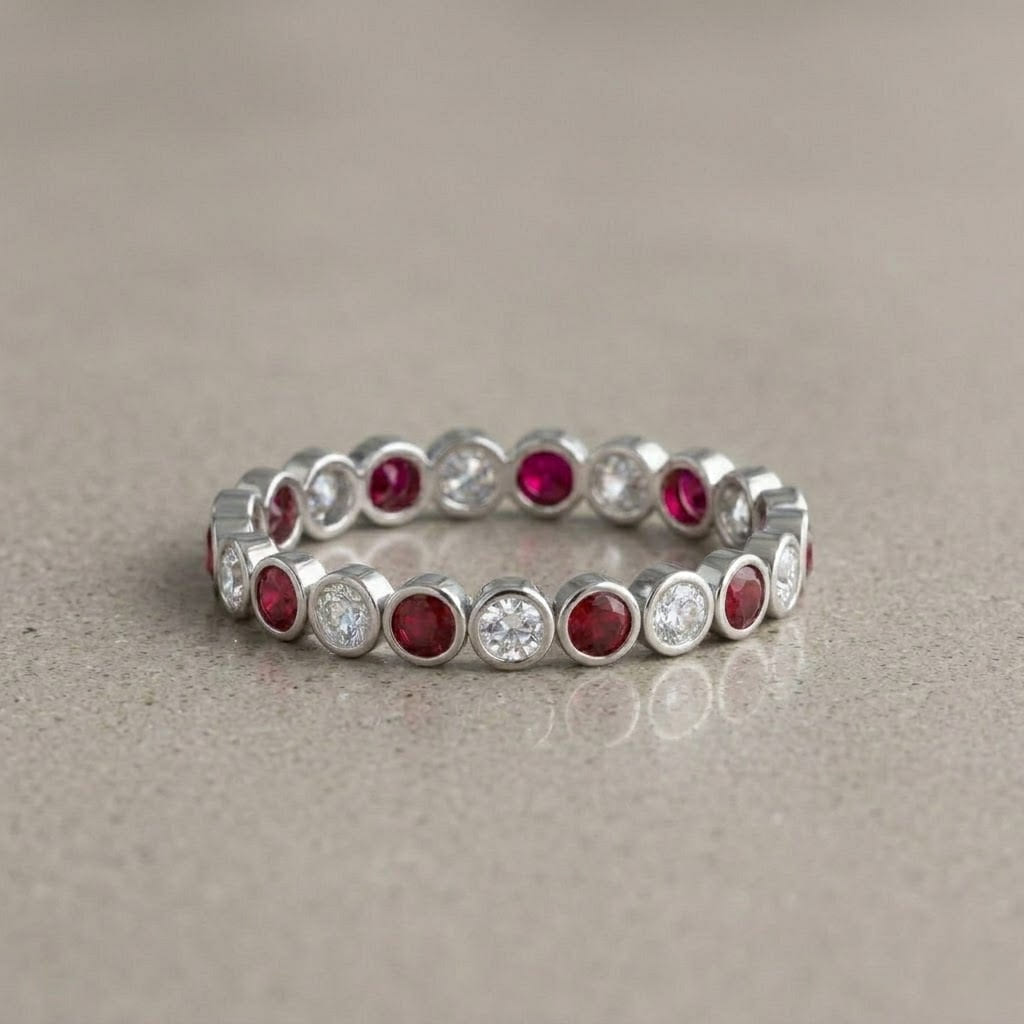 Bezel Set Ruby Band