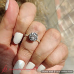 Load image into Gallery viewer, Round Cut Cathedral Hidden Halo Diamond Ring
