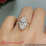 Load image into Gallery viewer, Cathedral-hidden-halo-marquise-cut-diamond-ring-in-14k-yellow-gold-FD9788MQR-14