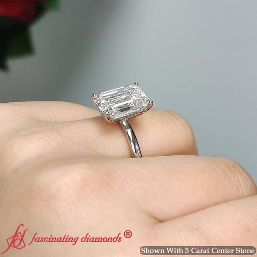 Emerald Cut 4 Prong Classic Solitaire Ring