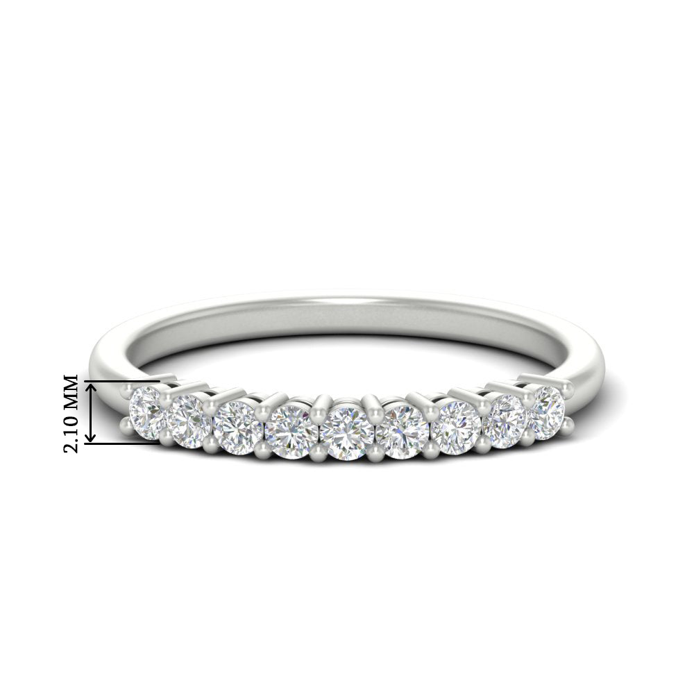 classic-nine-stone-stackable-round-0.25-carat-Lab-diamond-band-in-white-goldFD8008B-0.25CT-NL-WG-HW