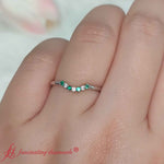 Load image into Gallery viewer, Curved-Band-For-Solitaire-Ring-With-Emerald-In-18k-White-Gold-FD9480R-ANGLE1-WG.jpg
