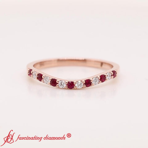 Curved Diamond Wedding Ring For Women