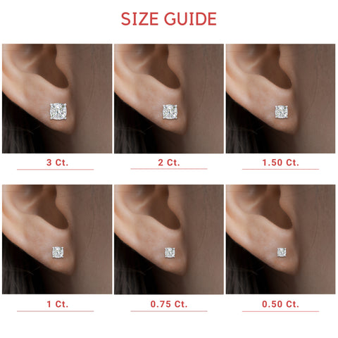 Cushion Diamond Basket Stud Earring