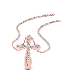 Pave Set Cross Diamond Pendant