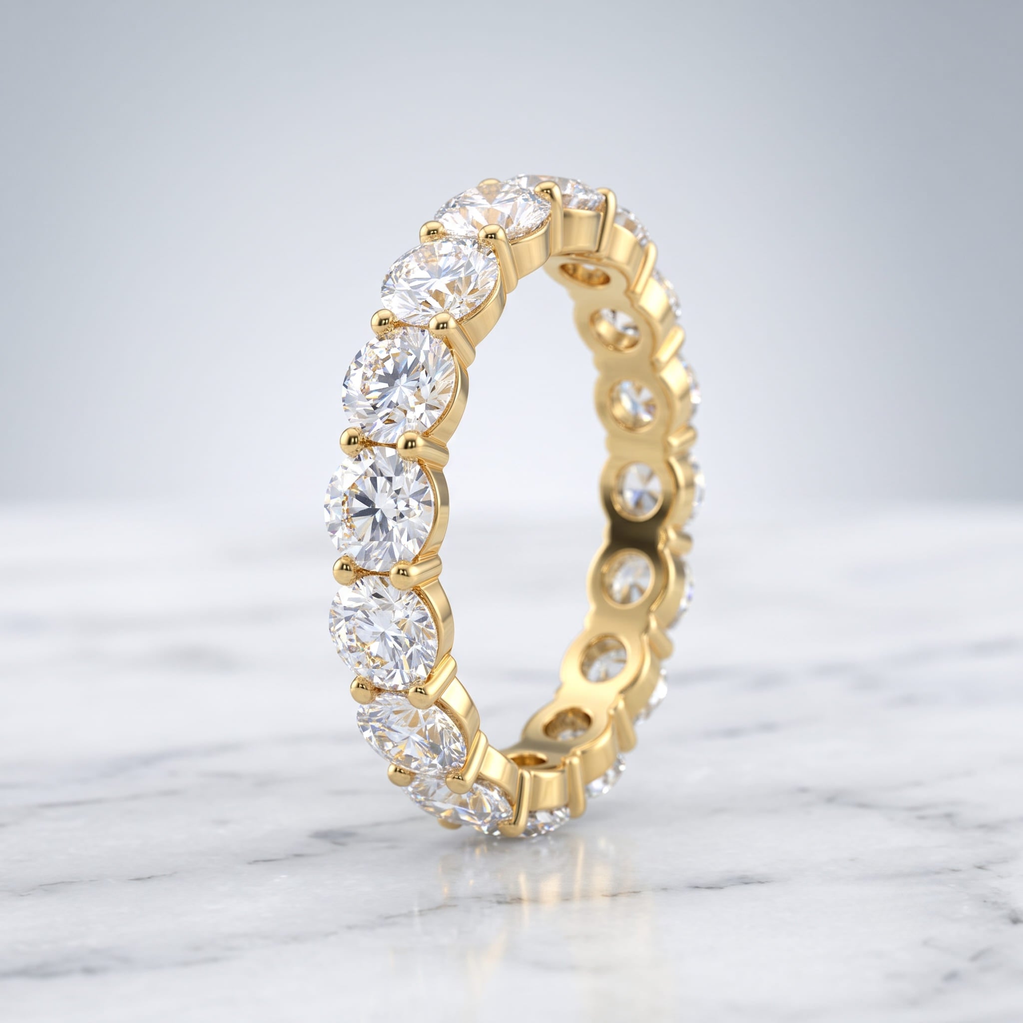 Ring #1: Delicate Round Diamond Eternity Band