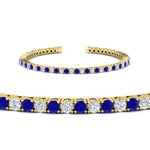 Load image into Gallery viewer, Diamond-Tennis-Bracelet-For-Women-3-Ctw-Blue-Sapphire-In-Yellow-Gold-FDBRC8635ROGSABLANGLE2-3.00_20CT-NL-YG
