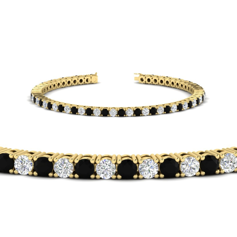 Diamond-Tennis-Bracelet-For-Women-3-Ctw-With-Black-Diamond-In-Yellow-Gold-FDBRC8635ROGBLACKANGLE2-3.00_20CT-NL-YG