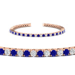 Load image into Gallery viewer, Diamond-Tennis-Bracelet-For-Women-3-Ctw-With-Blue-Sapphire-With-Blue-Sapphire-In-Rose-Gold-FDBRC8635ROGSABLANGLE2-3.00_20CT-NL-RG
