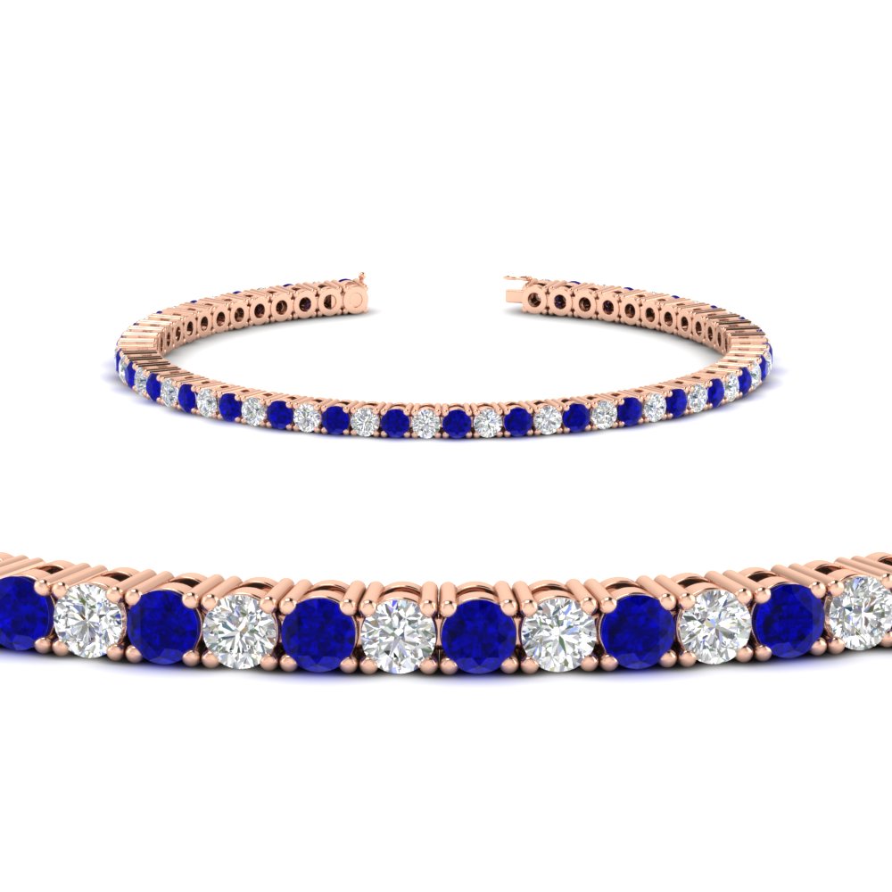 Diamond-Tennis-Bracelet-For-Women-3-Ctw-With-Blue-Sapphire-With-Blue-Sapphire-In-Rose-Gold-FDBRC8635ROGSABLANGLE2-3.00_20CT-NL-RG