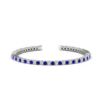 Load image into Gallery viewer, Diamond-Tennis-Bracelet-For-Women-3-Ctw-With-Blue_20Sapphire-In-White-Gold-FDBRC8635ROGSABL-3.00_20CT-NL-WG
