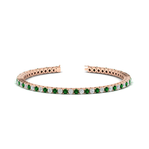 Diamond-Tennis-Bracelet-For-Women-3-Ctw-With-Green-Emaerld-In-Rose-Gold-FDBRC8635ROGEMGR-3.00_20CT-NL-RG